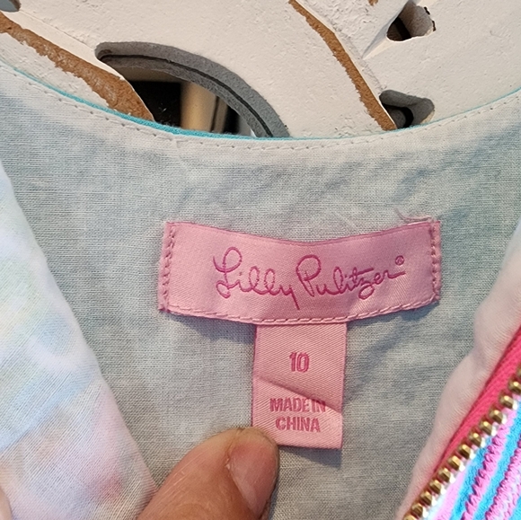 Lilly Pulitzer Women Kolby Cotton Short Sleeve Dress Floral Blue Size 10 - Picture 7 of 14